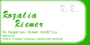 rozalia riemer business card